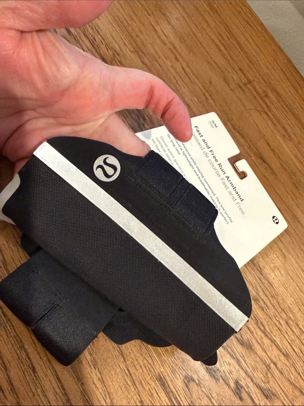 lululemon athletica Black Phone Armband with Reflective Silver Stripes